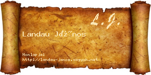 Landau János névjegykártya